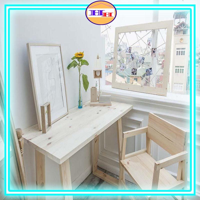 Đèn để bàn bằng gỗ thông - Combo đèn học + hộp bút