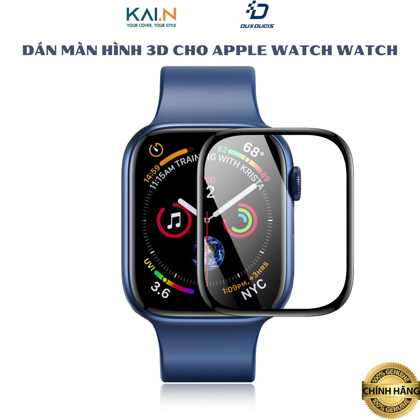 Miếng Dàn Màn Hình Dux Ducis Dành Cho Apple Watch 9 / 8 / 7 / 6 / 5 / 4 / SE / SE 2, Chất liệu PMMA, bộ 2 miếng_ Hàng chính hãng