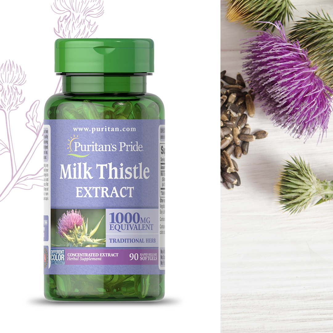 Bổ gan Puritan's Pride Milk Thistle Extract Mỹ hỗ trợ giúp gan khỏe hơn, tăng sức đề kháng, hỗ trợ giải độc gan, giảm mụn - QuaTangMe Extaste 