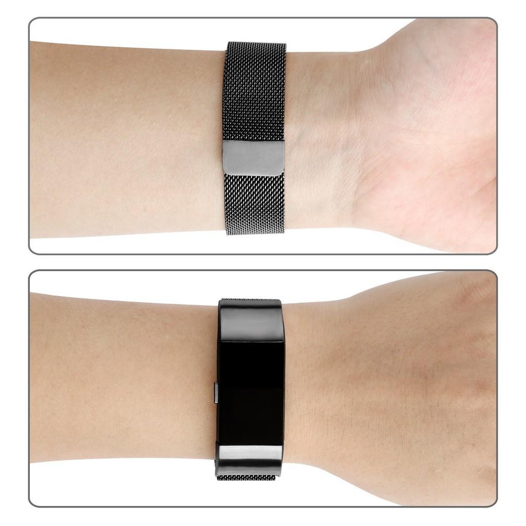 Dây đeo bằng thép không gỉ Milanese từ tính cho Fitbit Charge 2