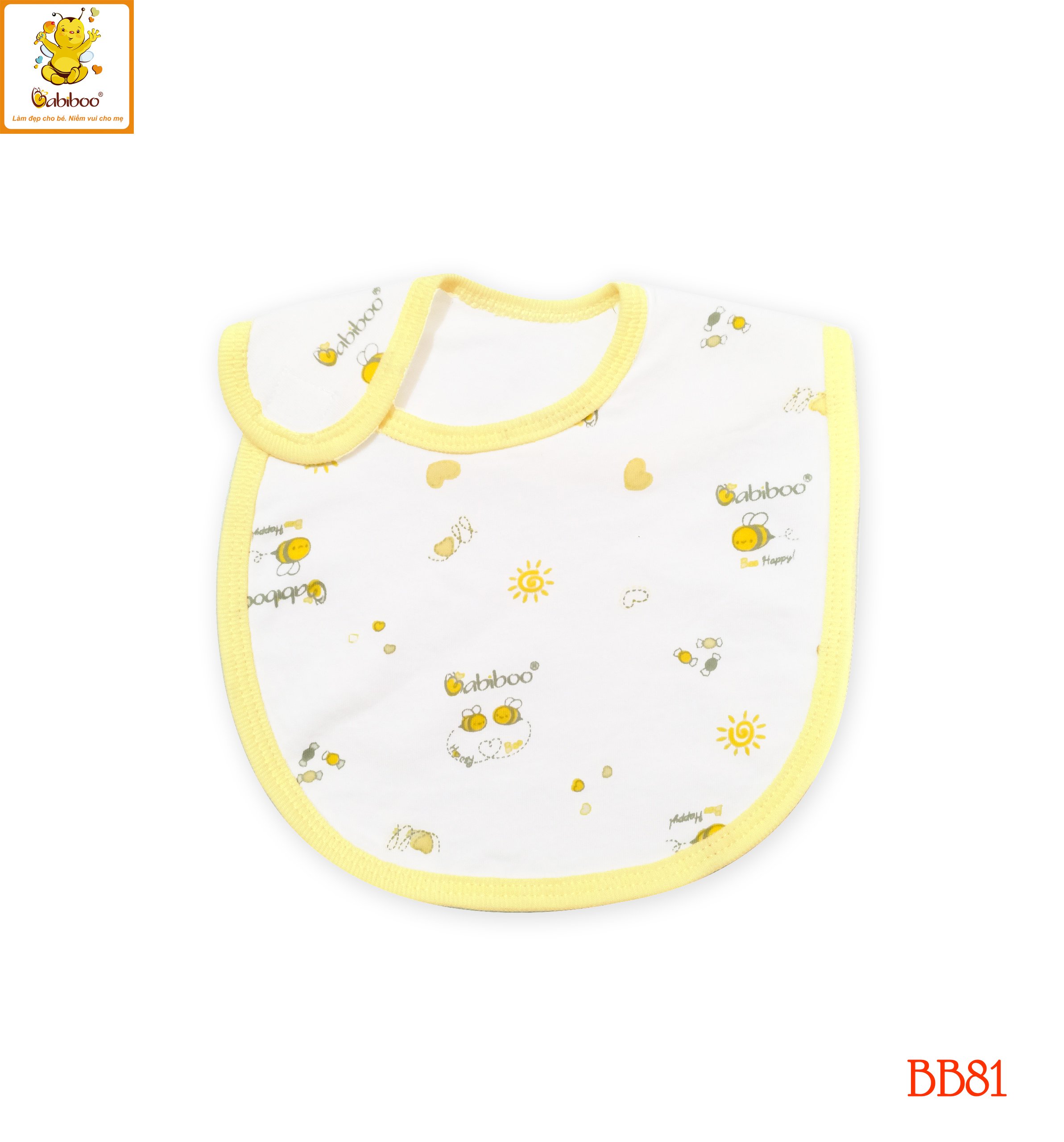 Yếm ăn dặm BABIBOO khăn yếm cho bé ăn dặm, vải cotton 2 lớp BB81