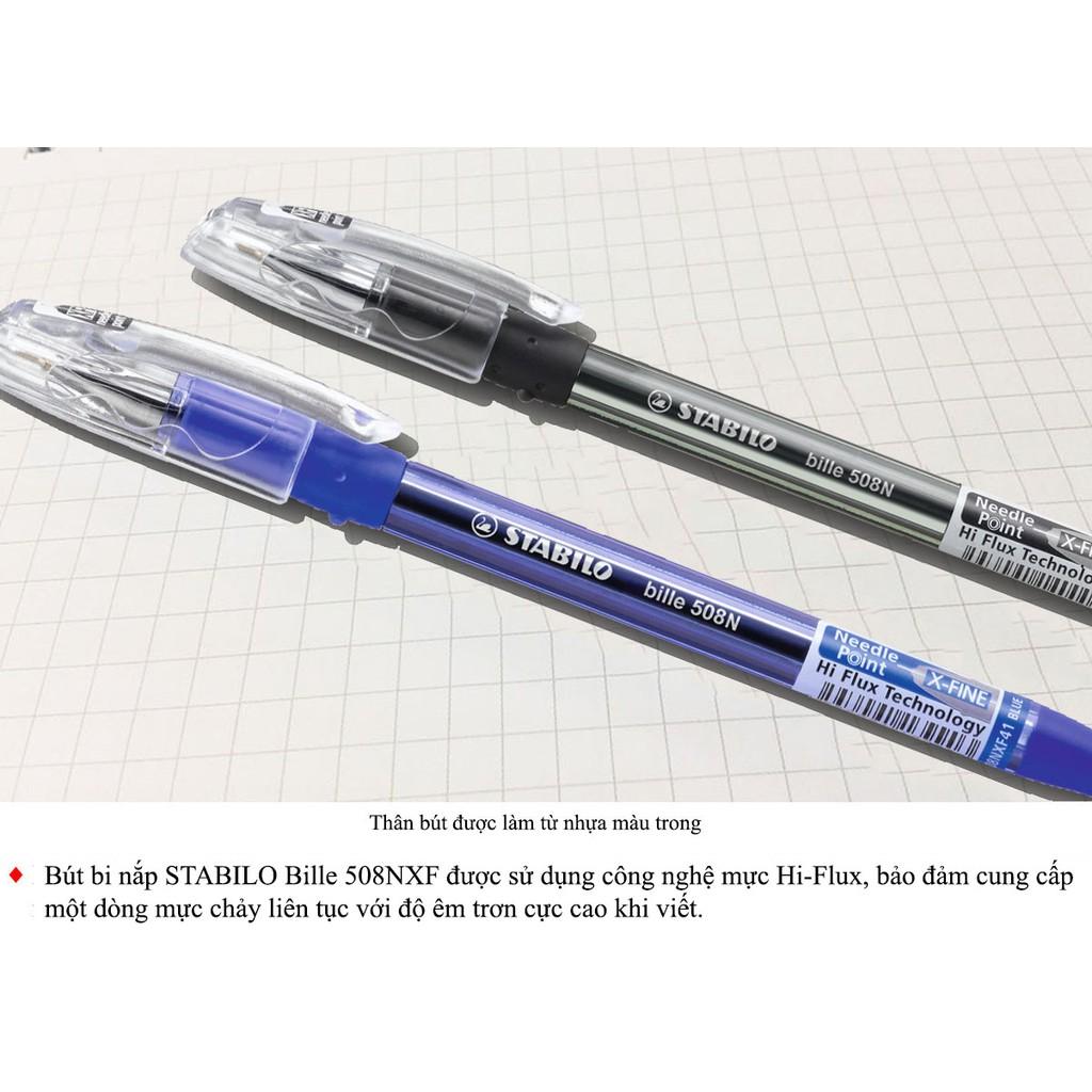 Bộ 3 cây bút bi STABILO Bille 508NXF 2 xanh + 1 đỏ + Bút xóa Correction Pen CPS88 (BP508NXF-C3B+)