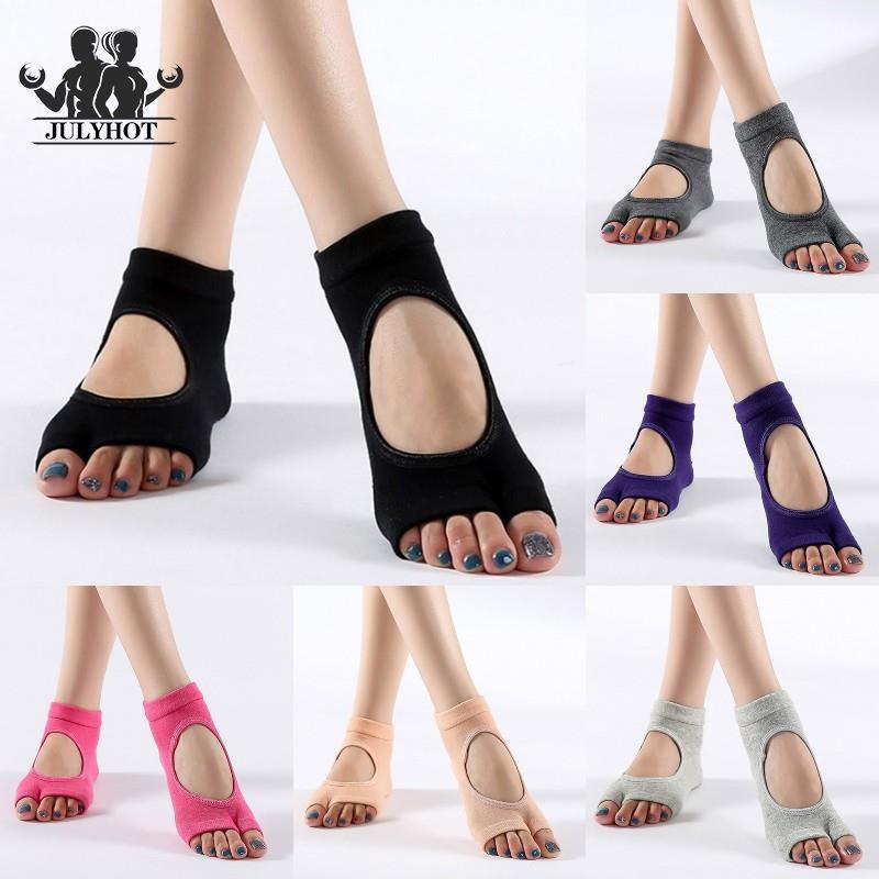 Phụ nữ hai ngón chân yoga vớ không chống trượt Sportpress Pilates Pilates Sock Dry Ballet Professiona Dance Dance Color: Dark Grey