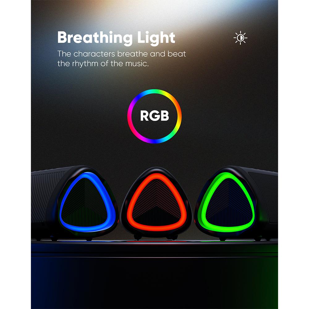 Loa bluetooth di động WISE TIGER Âm thanh nổi Loa bluetooth5.3 không dây Thời gian phát 24 giờ Đèn RGB AUX-in Sạc Typec Color: Pink