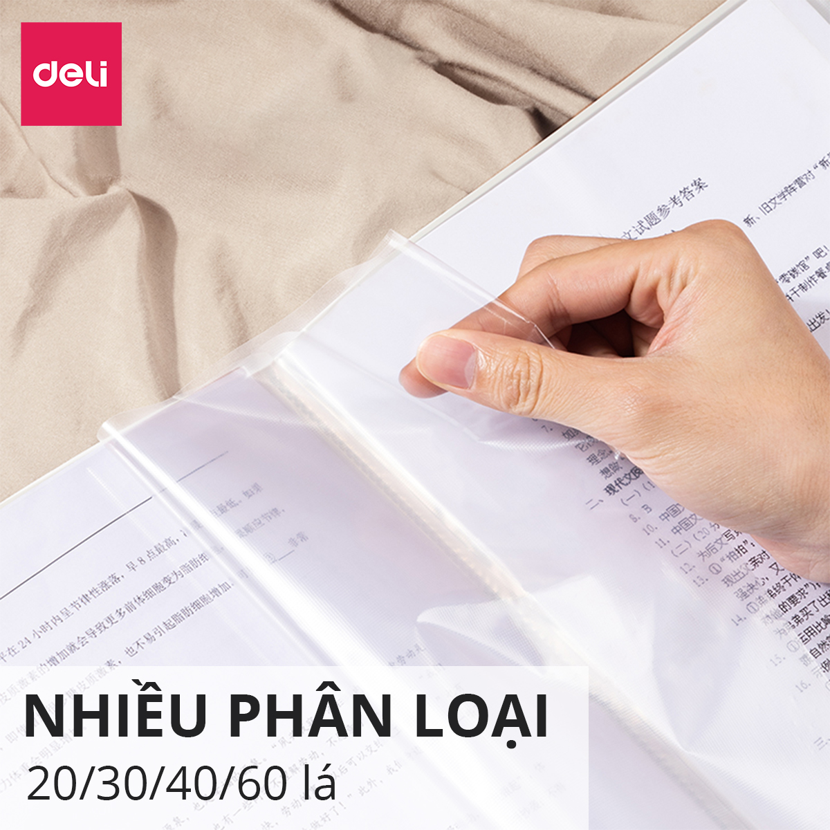 File Lá Đựng Tài Liệu A4 / Túi Tài Liệu Lá A4 20/30/40/60 Lá Deli - Lưu Trữ Tài Liệu Chứng Từ Hồ Sơ Phù Hợp Học Sinh Văn Phòng