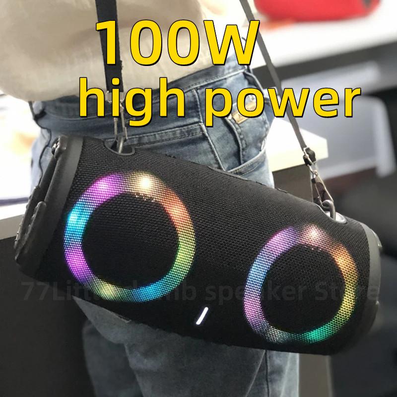Loa bluetooth công suất cao 100W di động RGB Subwwofer không dây điện không dây đầy màu sắc