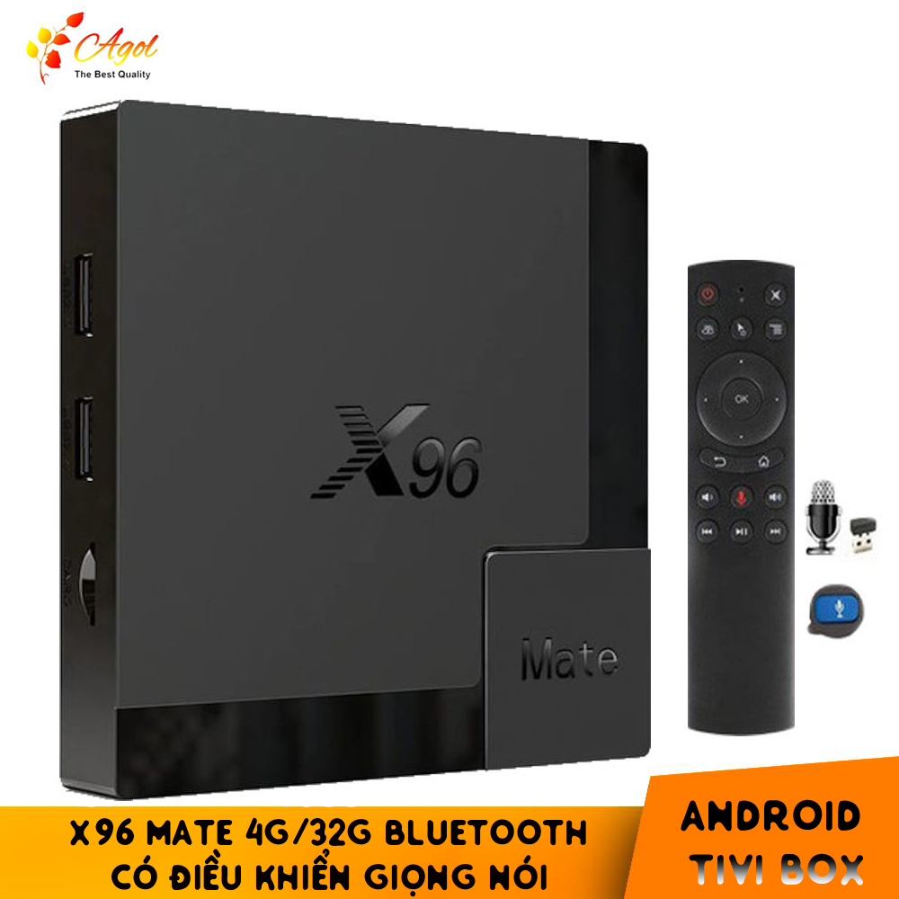 Android Tivi Box x96 mate có điều khiển giọng nói cử chỉ Bluetooth wifi 2 băng tần 4G Ram 32G Rom chức năng Chuột Bay Cài Sẵn Xem Phim Truyền Hình Cáp Miễn Phí Vĩnh Viễn