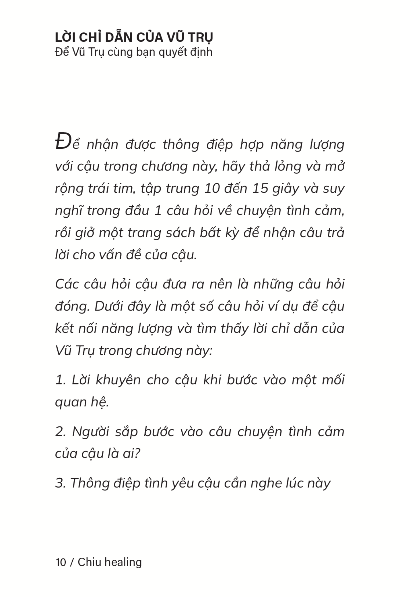 Sách Lời Chỉ Dẫn Của Vũ Trụ - Để Vũ Trụ Cùng Bạn Quyết Định - Chiu Healing