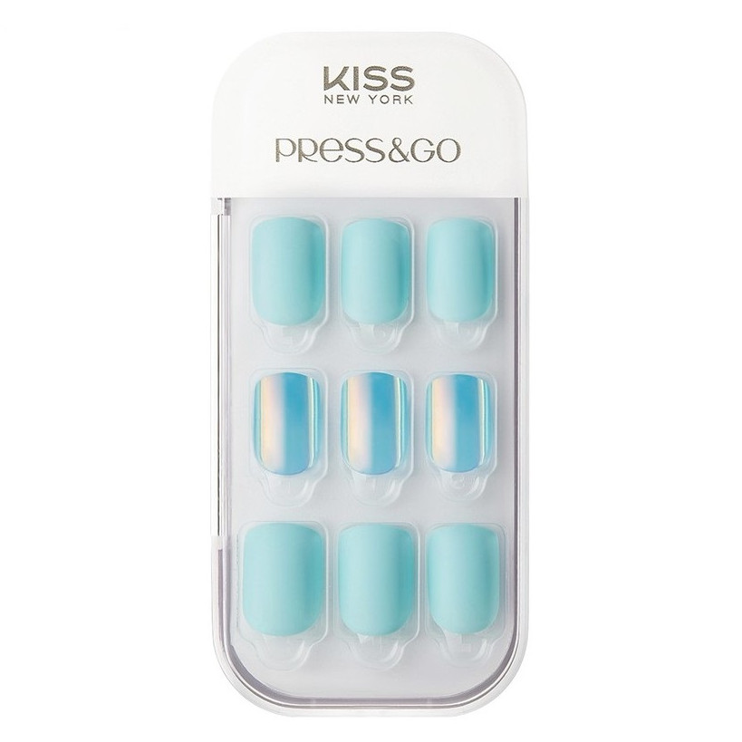 Bộ 30 Móng Tay Gel Dán Press &amp; Go Kiss New York Nail Box - Cool Mint (KPNA04K)