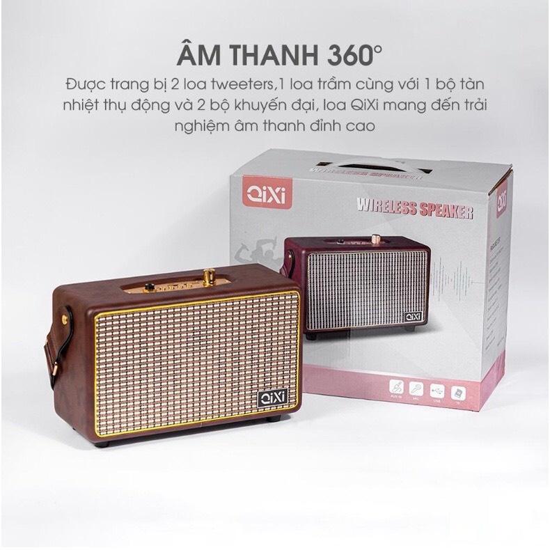 Loa bluetooth Qixi SK-2025 kiểu dáng cổ điển sang trọng - Loa Không Dây SK2025 Hỗ Trợ V5.0, USB, Thẻ Nhớ TF, Cổng AUX.