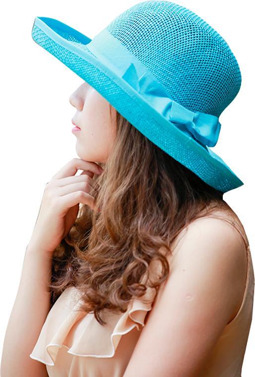 Nón giấy rộng vành Zigzag HAT00301 xanh dương