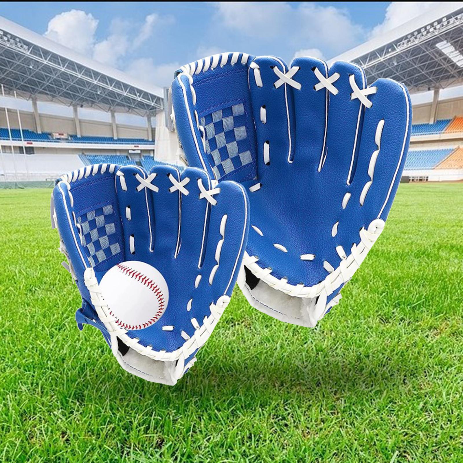2Pcs Baseball Glove Softball Gloves Infield Outfield Gloves Baseball Fielding Glove Baseball Mitts with Ball for Team Game Beginner Backyard