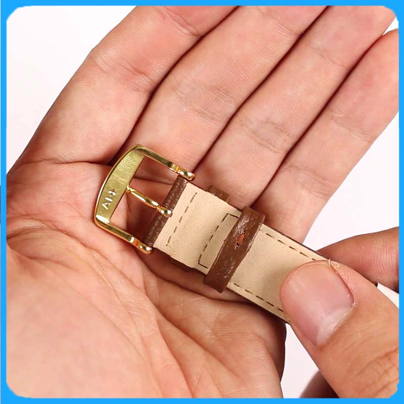 Dây Da Đồng Hồ ZRC Pháp Dòng BOSTON Da Bò Nâu Vân Sần