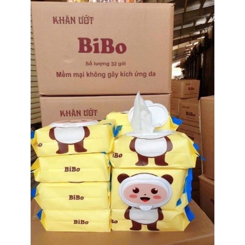 Khăn Giấy Ướt BIBO Cho Bé Cao Cấp Không Mùi An Toàn Cho Sức Khỏe Giấy Siêu Dai 100 Tờ/gói