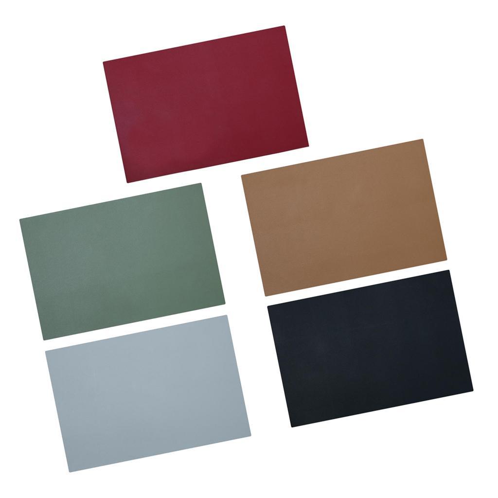 Rectangle Leather Cup Mat Coasters Non-Slip Mug Place Mats Drinks Pad Blue