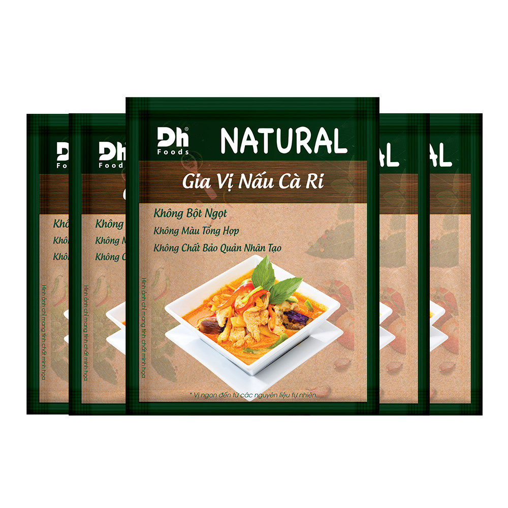 Combo 5 gói Natural Gia Vị Nấu Cà Ri 10gr Dh Foods