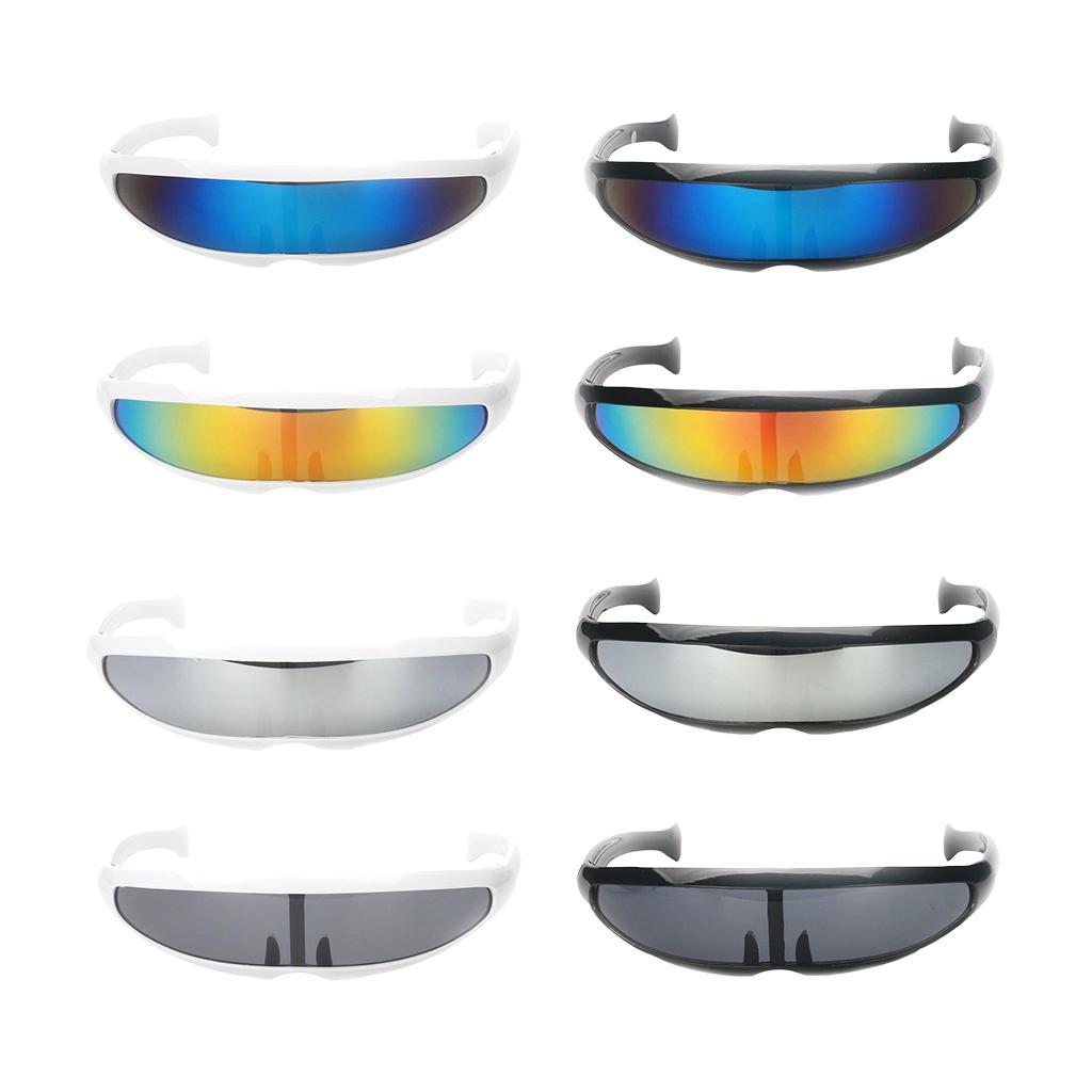 Hình ảnh 6pcs Futuristic Narrow Lens Visor Eyewear Sunglasses