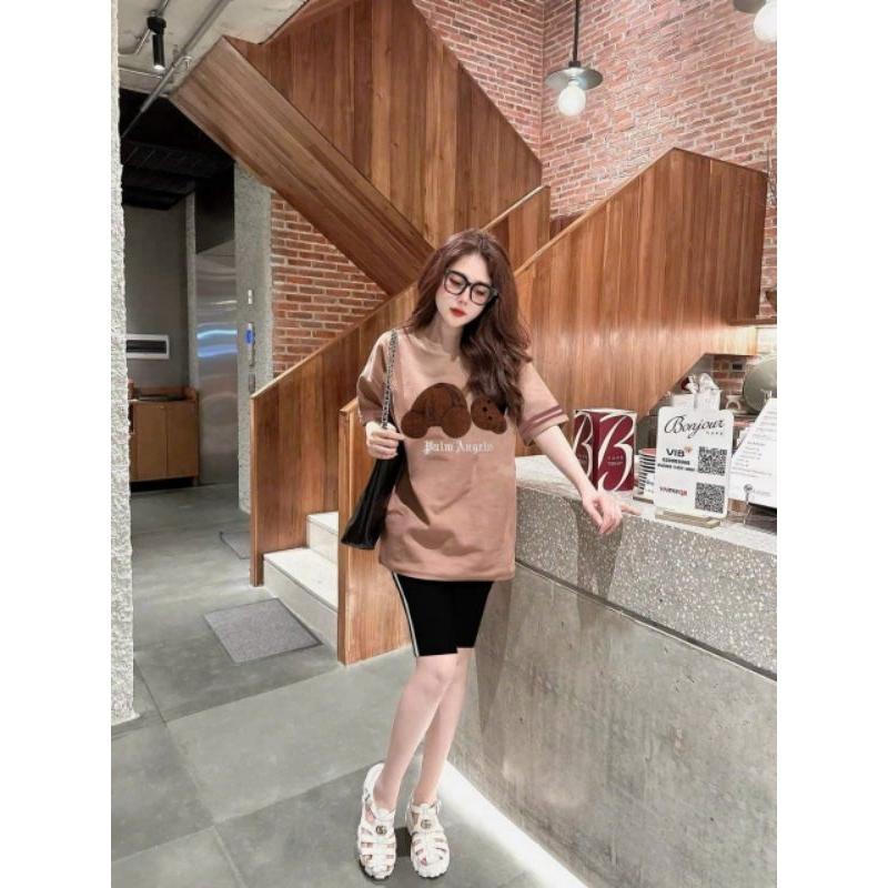 Bộ đồ lửng nữ form rộng thêu hình siêu xinh, bộ đồ mặc đi chơi mặc ơ nhà mẫu mới đẹp có bigsize