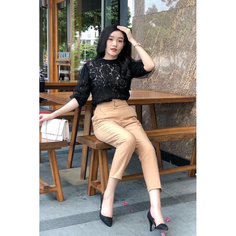Quần Tây Khoen To Baggy Full Dây Khoen tròn giữa siêu sang xịn thời trang quần baggy khuyên to 8319