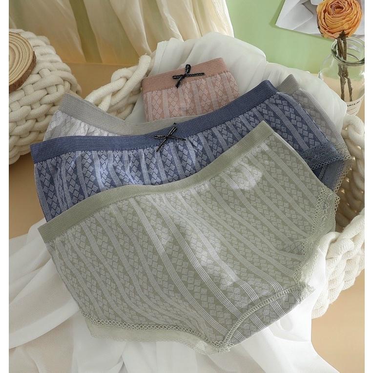Quần Lót Cotton Viền Ren Kẻ Caro Dễ Thương Mẫu Mới
