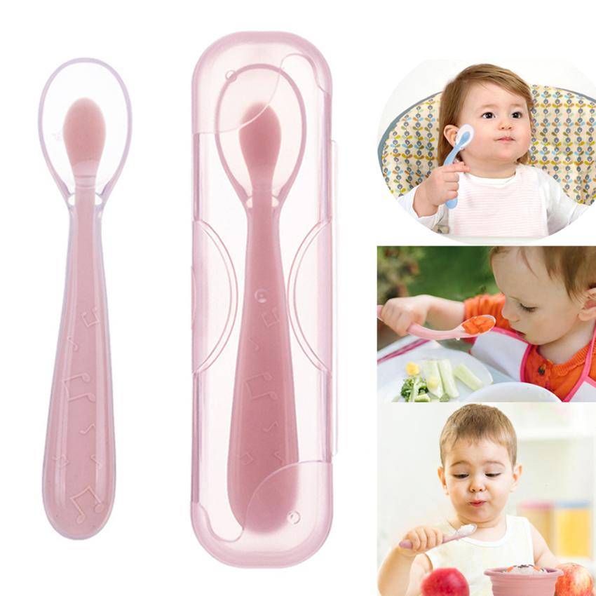 Thức Ăn Thìa Di Động Bộ Đồ Ăn Cho Bé Học Tập Ăn Mềm Đầu Huấn Luyện Thìa Sỉ Cho Bé Ăn Dặm Silicone Khuỷu Tay Thìa Dành Cho Trẻ Em - one