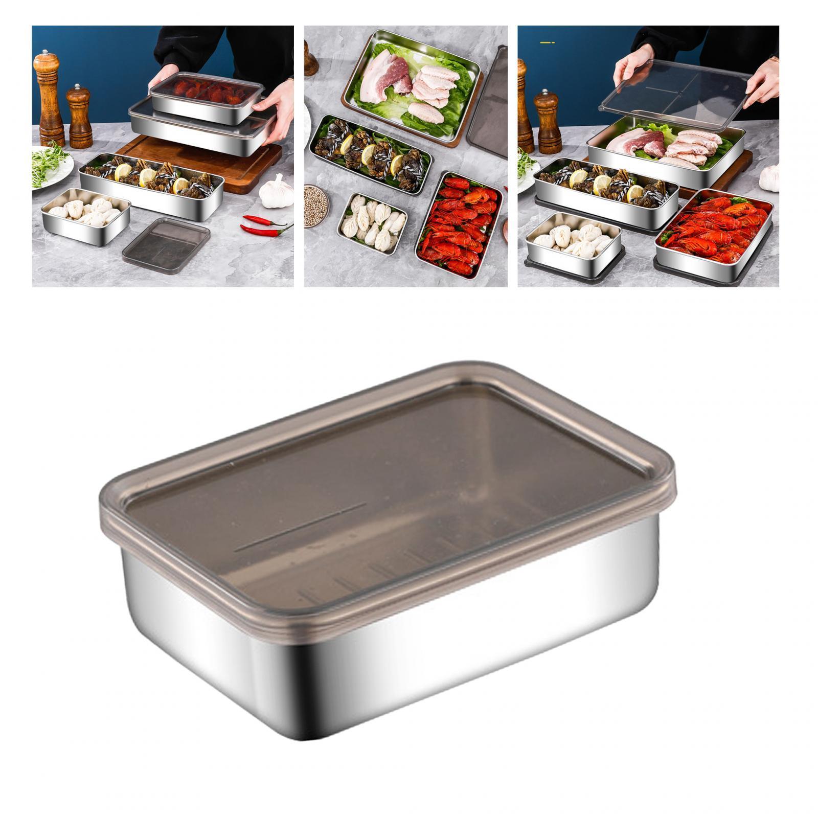 Stainless Steel Food Storage Container Bread Box for Picnic, Office, Travel