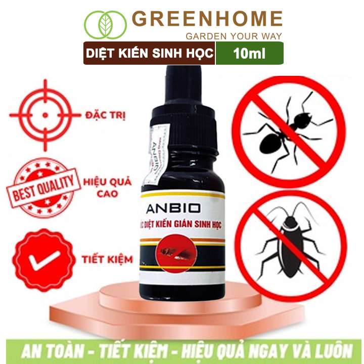 Thuốc diệt kiến gián sinh học Anbio, chai 10ml, an toàn, hiệu quả, tiết kiệm |Greenhome