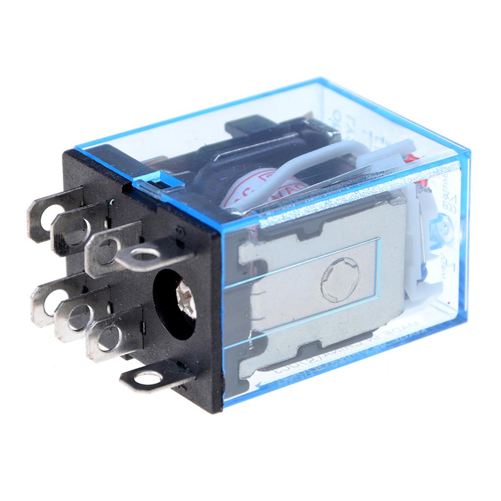 5pcs 12V 24V DC 220V AC Coil Power Relay LY2NJ 8 Pin With Socket Base