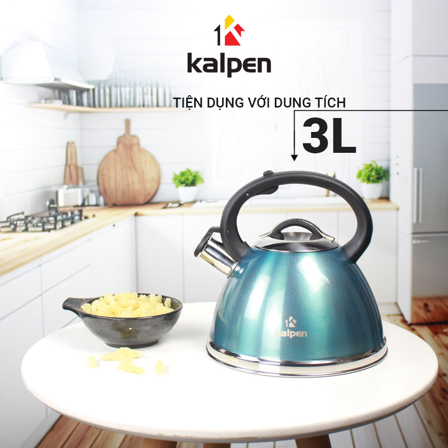 Ấm đun nước Inox 304 cao cấp Kalpen KK03 dung tích 3L dùng bếp từ chuẩn Đức - Hàng chính hãng