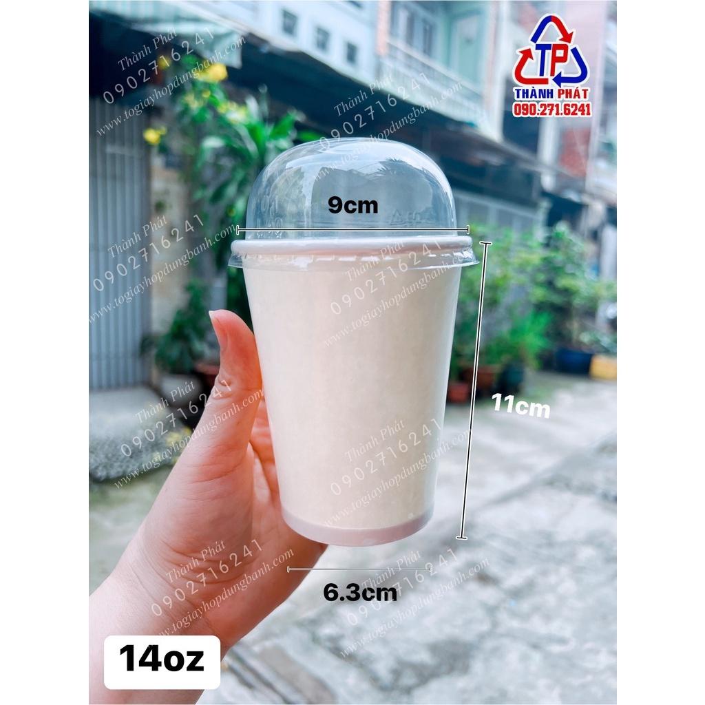 50 Ly giấy 14oz - 450ml dùng đựng trà sữa, cafe mang đi , sinh tố, nước ép