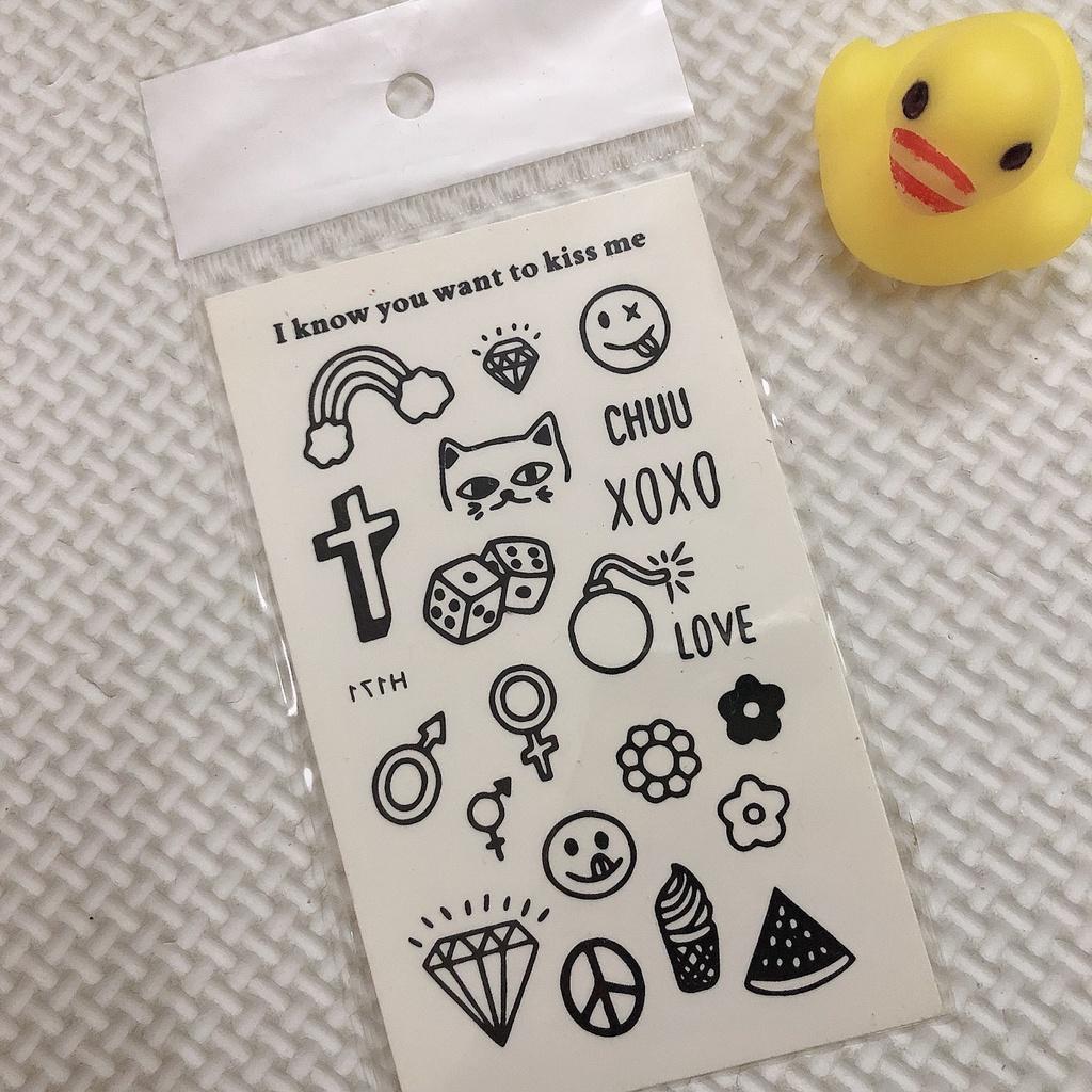 Hình xăm dán cao cấp tattoo hoa văn thánh giá 10x6cm