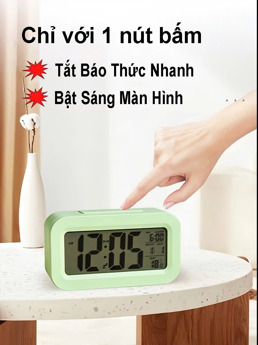 Đồng hồ báo thức điện tử để bàn màn hình đa chức năng thời gian, lịch, báo thức, nhiệt độ