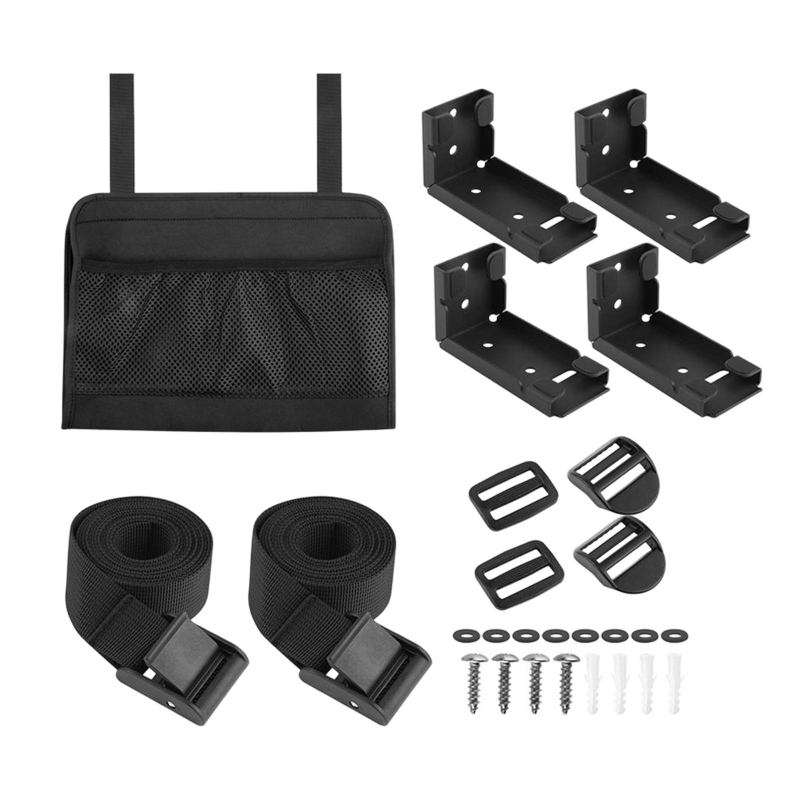 Universal under Desk Computer Mount, Wall Mount Hanging Rack/ Computer Mainframe Hanger with Storage Bag, Adjustable, CPU Stand Computer case Holder