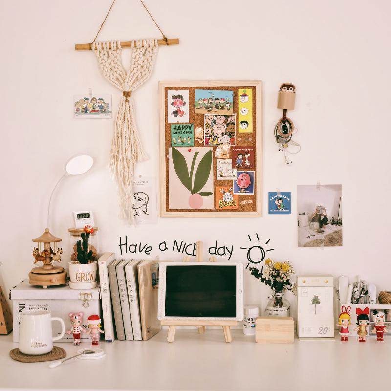 Bảng gỗ treo tường dán tranh ảnh/ghi chú đơn giản tiện dụng