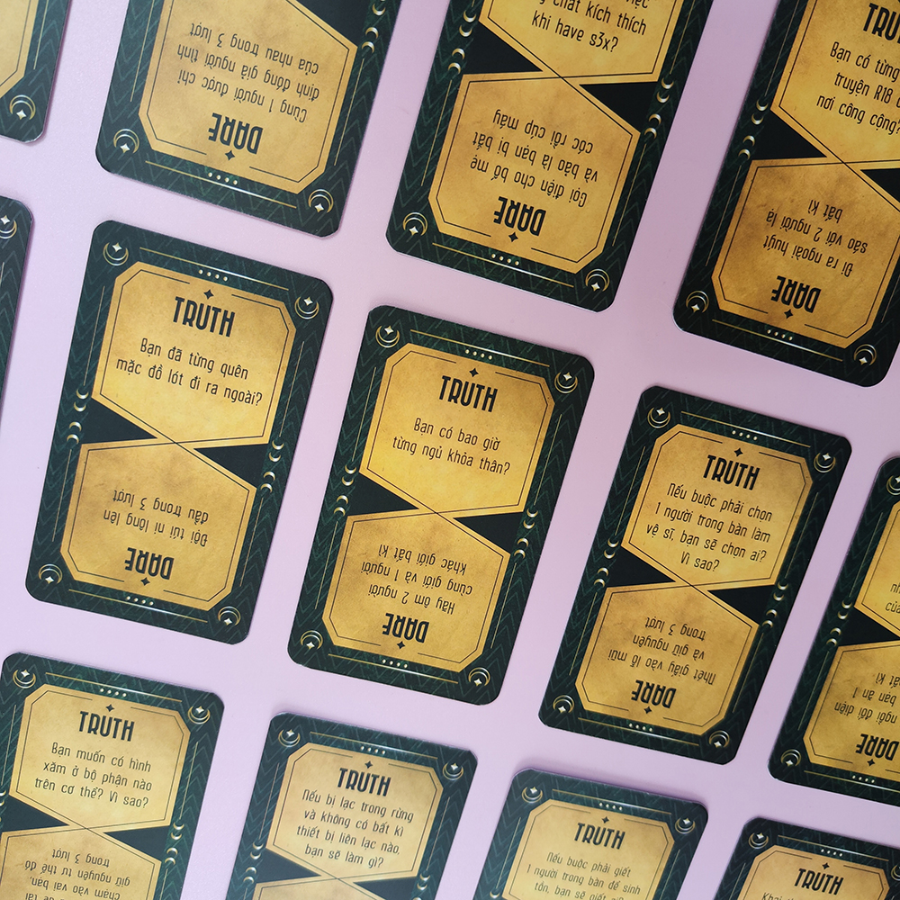 Bộ Bài Drinking Game Green Moon Thách Hay Thật Truth Or Dare Thẻ Bài Board Game 50 Lá Thú Vị Tụ Họp Bạn Bè