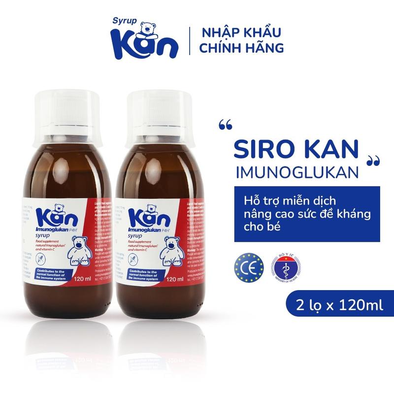 [Mua 1 Tặng 1] Combo 2 Siro Kan ImunoGlukan chai 120ml hỗ trợ miễn dịch nâng cao sức đề kháng cho bé
