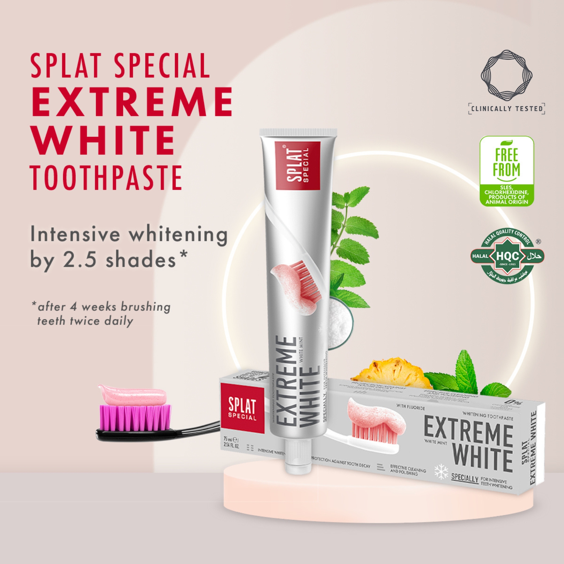 Kem Đánh Răng SPLAT Extreme White Special series Chứa Các Ion Florua Hạn Chế Sâu Răng Bảo Vệ Toàn Diện Khoang Miệng 20ml