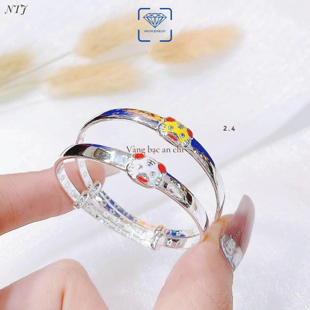 Vòng tay, lắc tay cho bé gái có chuông charm bạc ngộ nghĩnh, trang sức Anchi jewelry