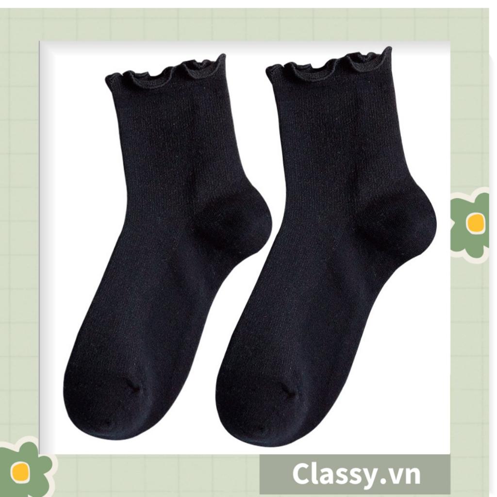 Tất cổ cao Classy,  vớ cổ cao tai bèo chất liệu cotton nhiều họa tiết G1390 - G1391 - G1392 - G1393