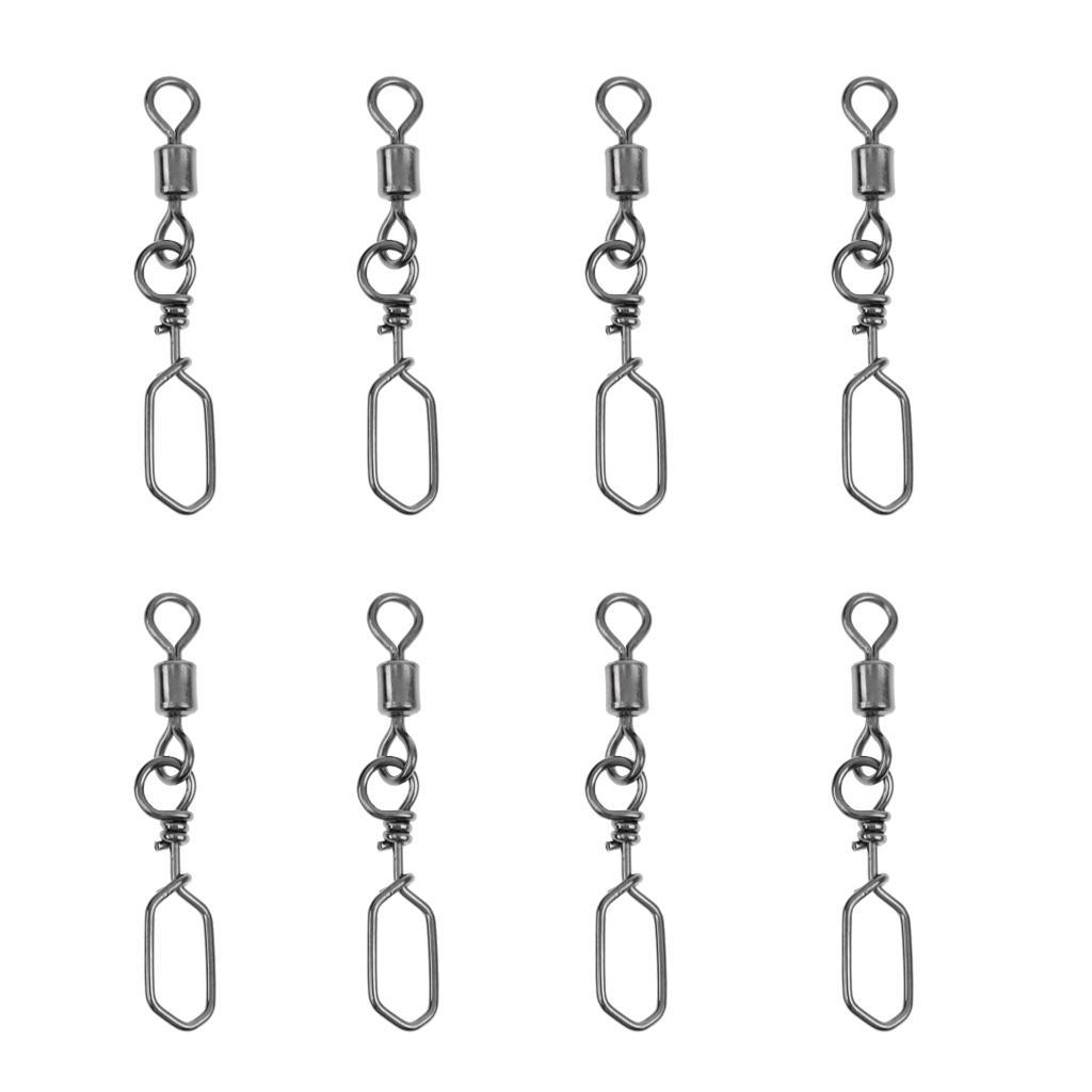 5 Size Fishing Swivels Snap Strong Ring Fishing Swivels Fishing Connector for Saltwater Silver Carp Fishing Accessories