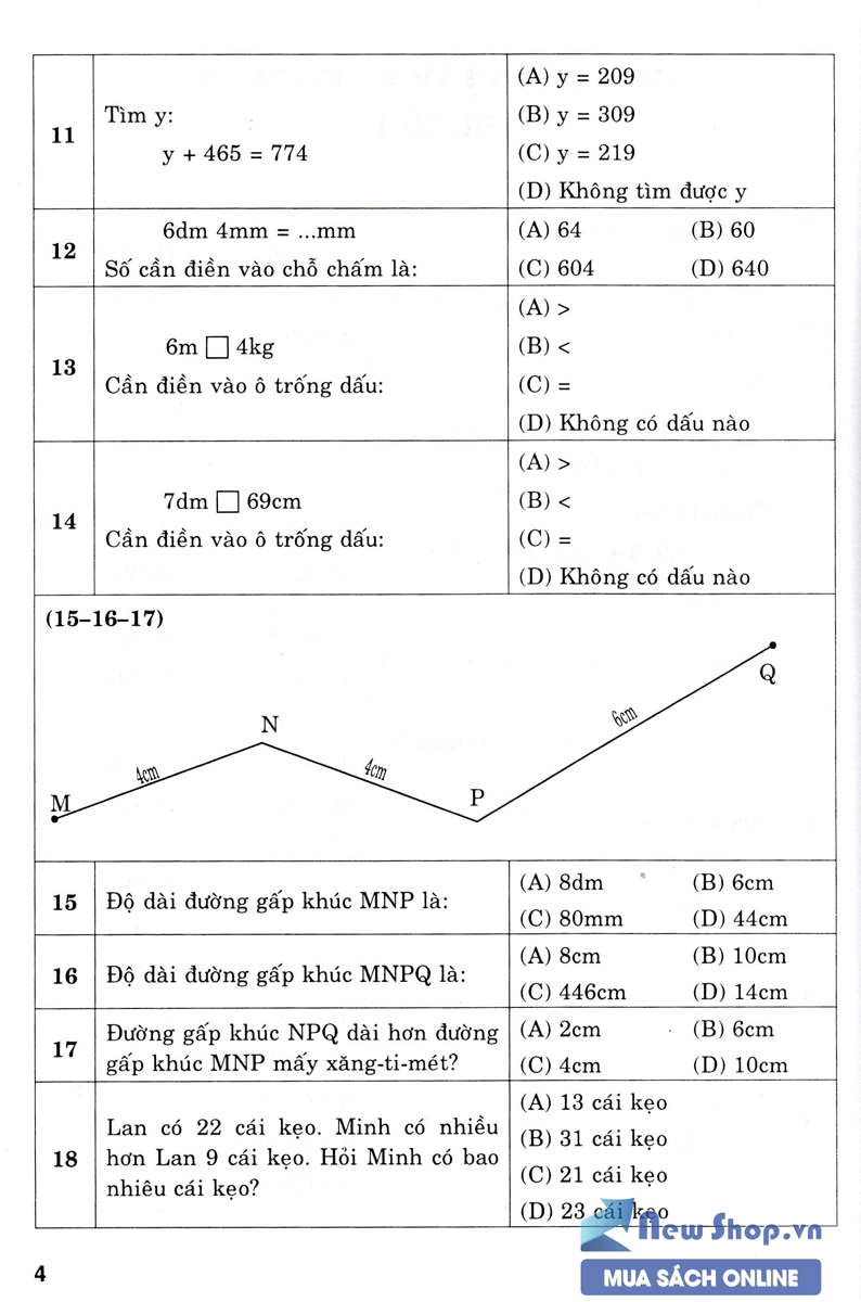 500 BÀI TOÁN TRẮC NGHIỆM LỚP 3  - HA