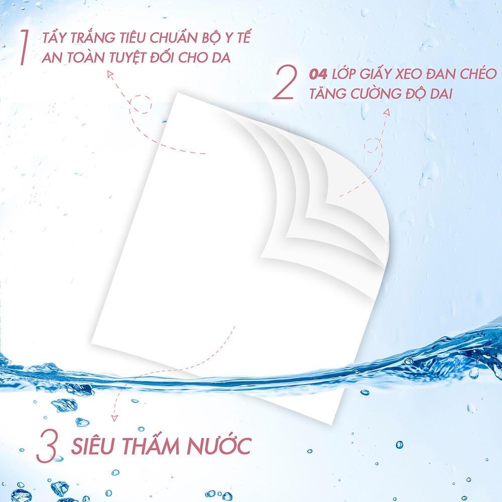 6 Bịch Giấy ăn Slisoft trắng tự nhiên đa năng, khăn giấy khô không chất tẩy trắng an toàn cho cả gia đình