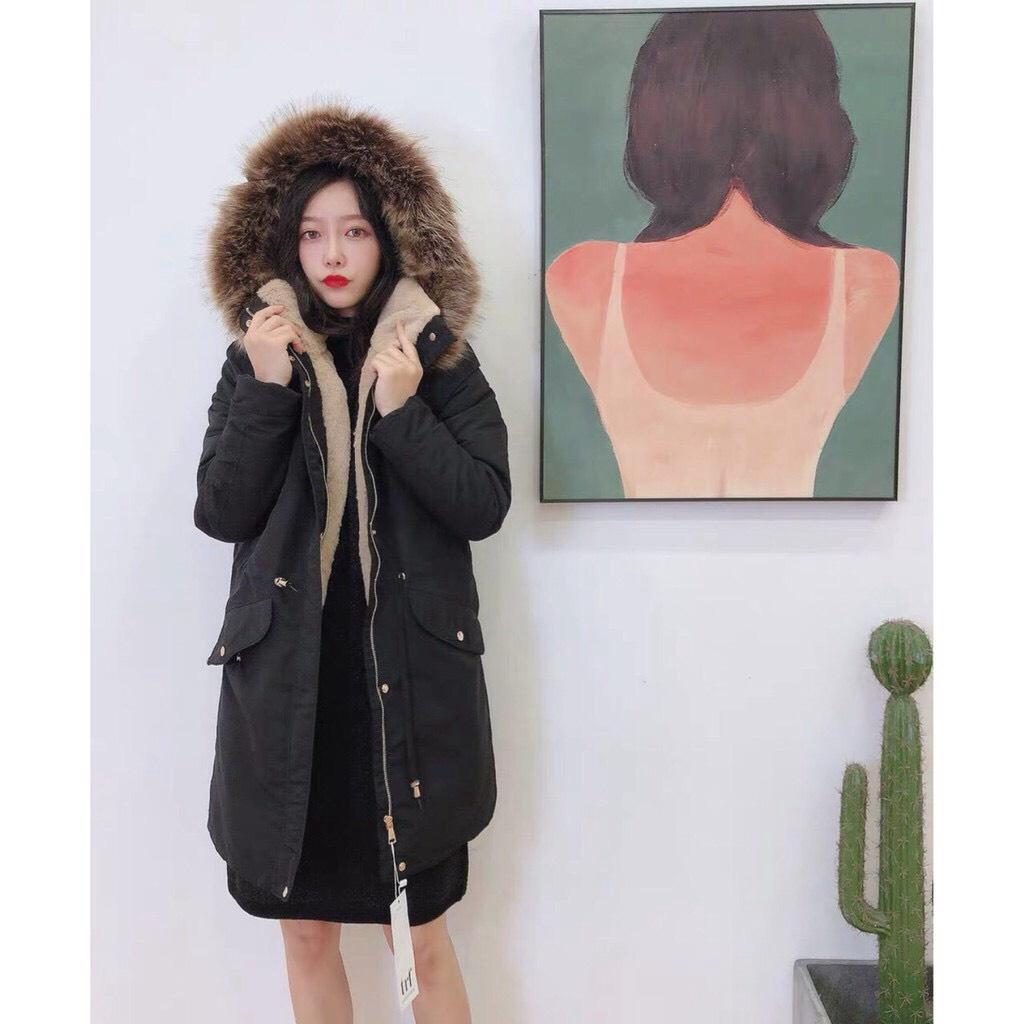 Áo khoác kaki nữ lót lông cực ấm cho mùa đông dài siêu xinh , ấm áp cực kì KB FASHION