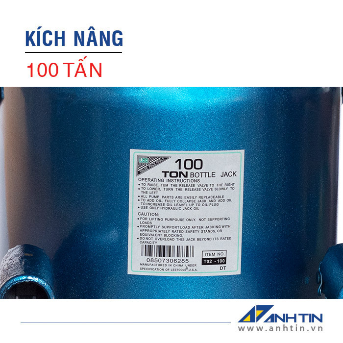 Con đội 100 tấn | Kích nâng xe ô tô xe tải | Kích thủy lực | 100 tấn | Chiều cao nâng 180mm | Chiều cao tối thiểu 330mm