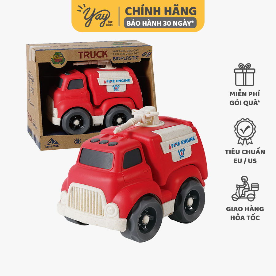 Mô Hình Xe Cứu Hỏa Nhựa Lúa Mì Kèm Âm Thanh - Gengfeng