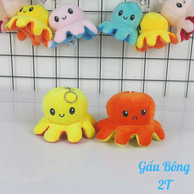 Móc Treo Chìa Khóa Bạch Tuộc Cảm Xúc Mini-Gấu Bông 2T- Móc Chìa Khóa Gấu Bông Cute Bạch Tuộc Cảm Xúc Size 15cm,Mềm Mịn Xinh Xắn