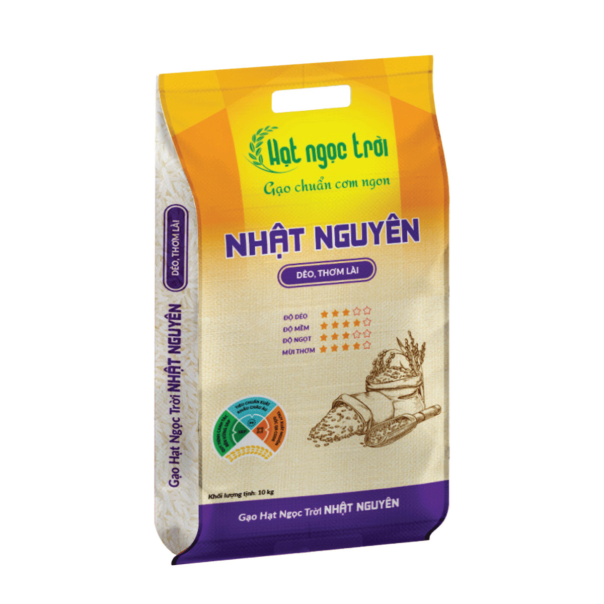 Gạo Nhật Nguyên Hạt Ngọc Trời 10Kg - Cơm dẻo vừa, ít nở hạt mềm, cơm có mùi thơm lài nhẹ