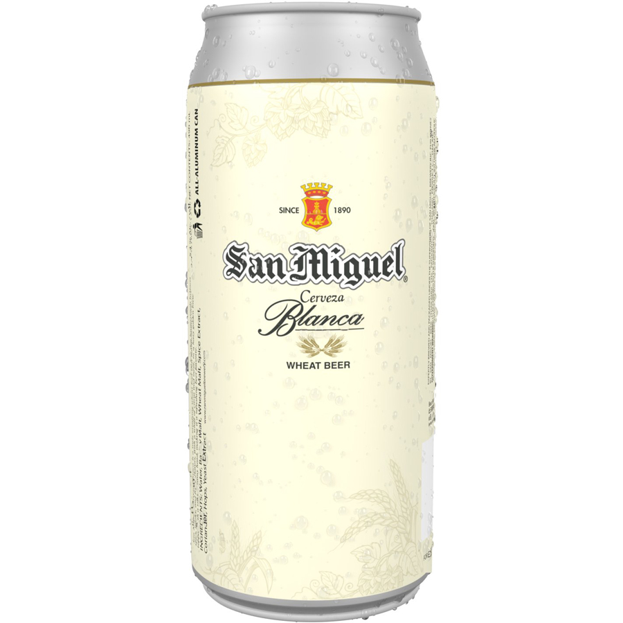 Thùng 24 lon Bia Lúa Mì Trắng San Miguel Cerveza Blanca Lon 490 ml