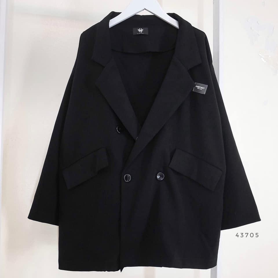 Áo khoác Blazer 1 và 2 lớp Đen/Be - Made by Fiin