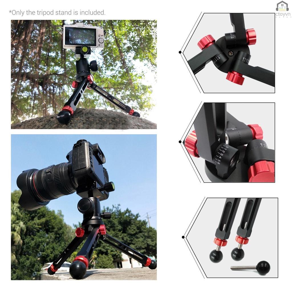 Giá đỡ ba chân mini bằng hợp kim nhôm để bàn có thể điều chỉnh 6 độ cao cho quay video Max 11lbs